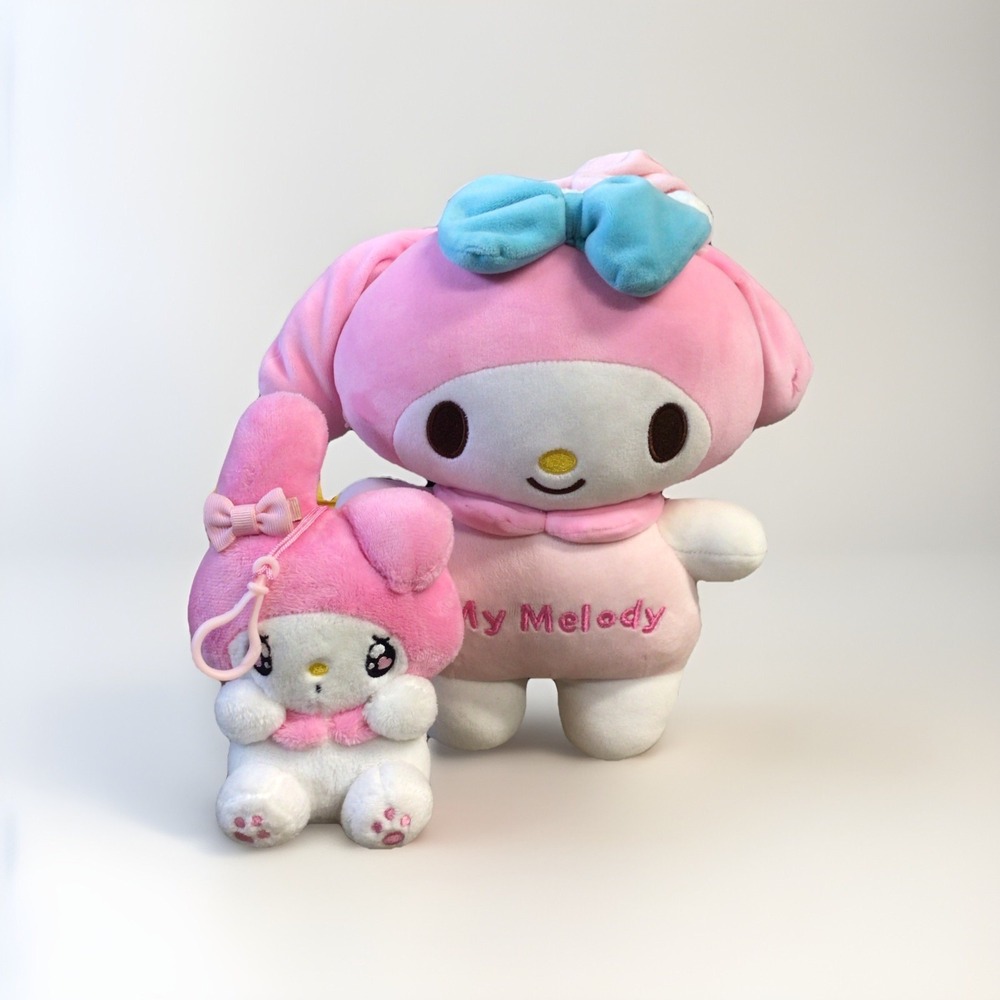 Sanrio Lovely My Melody 5" Bag Clip to Backpack And 10" Plush. READ DESCRIPTION